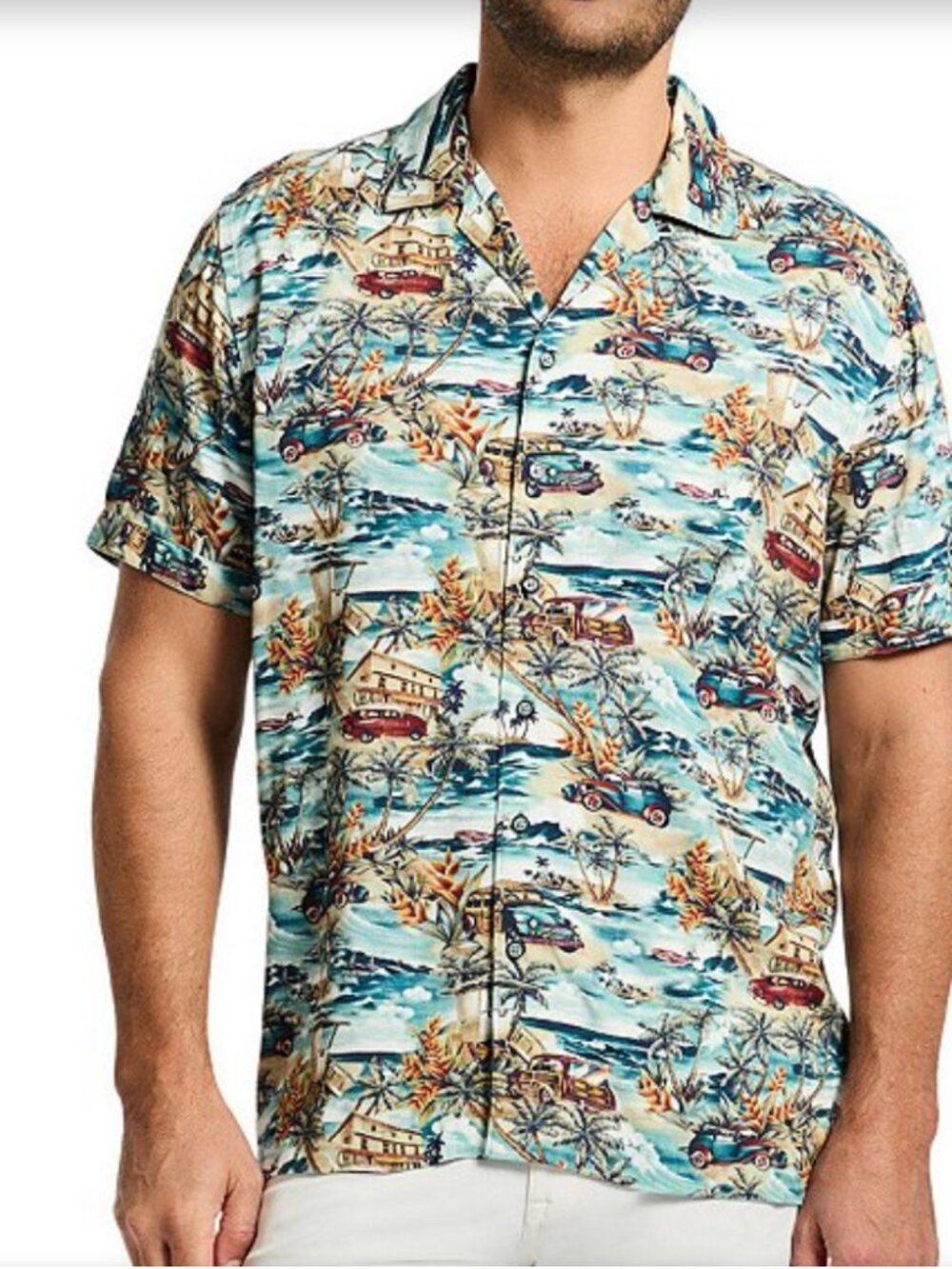 Robert Graham Getaway Print Short Sleeve Camp Shirt Viscose XL NWT $238